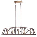 5-Light Candle Style Kitchen Island Linear Pendant