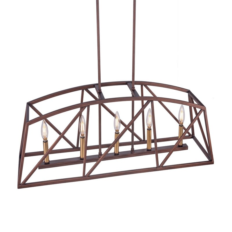 5-Light Candle Style Kitchen Island Linear Pendant