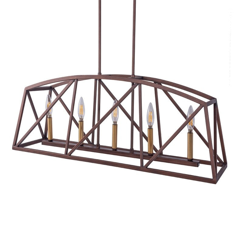 5-Light Candle Style Kitchen Island Linear Pendant