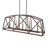 5-Light Candle Style Kitchen Island Linear Pendant