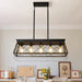 5-Light Farmhouse Chandelier for Dining, Kitchen, and Living Room - Modern Rectangular Design