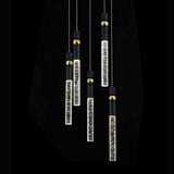 5-Light LED Crystal Pendant Light Fixture for Kitchen Island