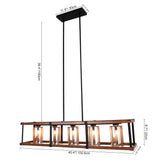 5-Light Linear Farmhouse Chandelier for Kitchen Island - Black