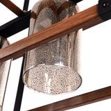 5-Light Linear Farmhouse Chandelier for Kitchen Island - Black