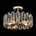 5-Light Mid-Century Modern Glam Drum Crystal Semi-Flush Mount Light
