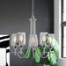 5-Light Modern Farmhouse Linear Sputnik Chandelier with Clear Glass Shade