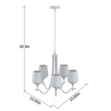 5-Light Modern Farmhouse Linear Sputnik Chandelier with Clear Glass Shade