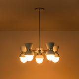 5-Light Modern Linear Sputnik Ceramic Chandelier Cone Globe Ceramic Island Pendant for Dining Room