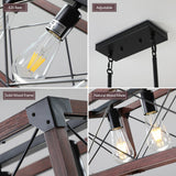 5-Light Retro Farmhouse Chandelier For Kitchen, Living room, Dining room Red(No Bulbs) - Red+Black