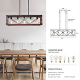 5-Light Retro Farmhouse Chandelier For Kitchen, Living room, Dining room Red(No Bulbs) - Red+Black