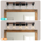 5-Lights Farmhouse Vanity Lights Fixture Rustic Bathroom Light Fixture