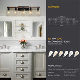 5-Lights Farmhouse Vanity Lights Fixture Rustic Bathroom Light Fixture