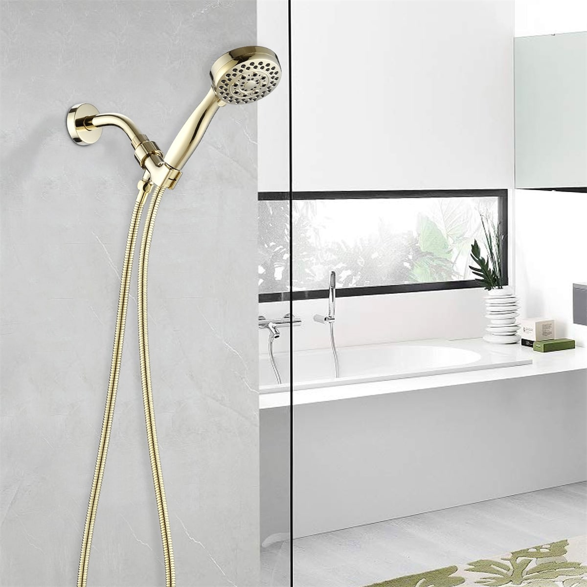 5 Mode Adjustable Settings Handheld Hose High Pressure Shower Head