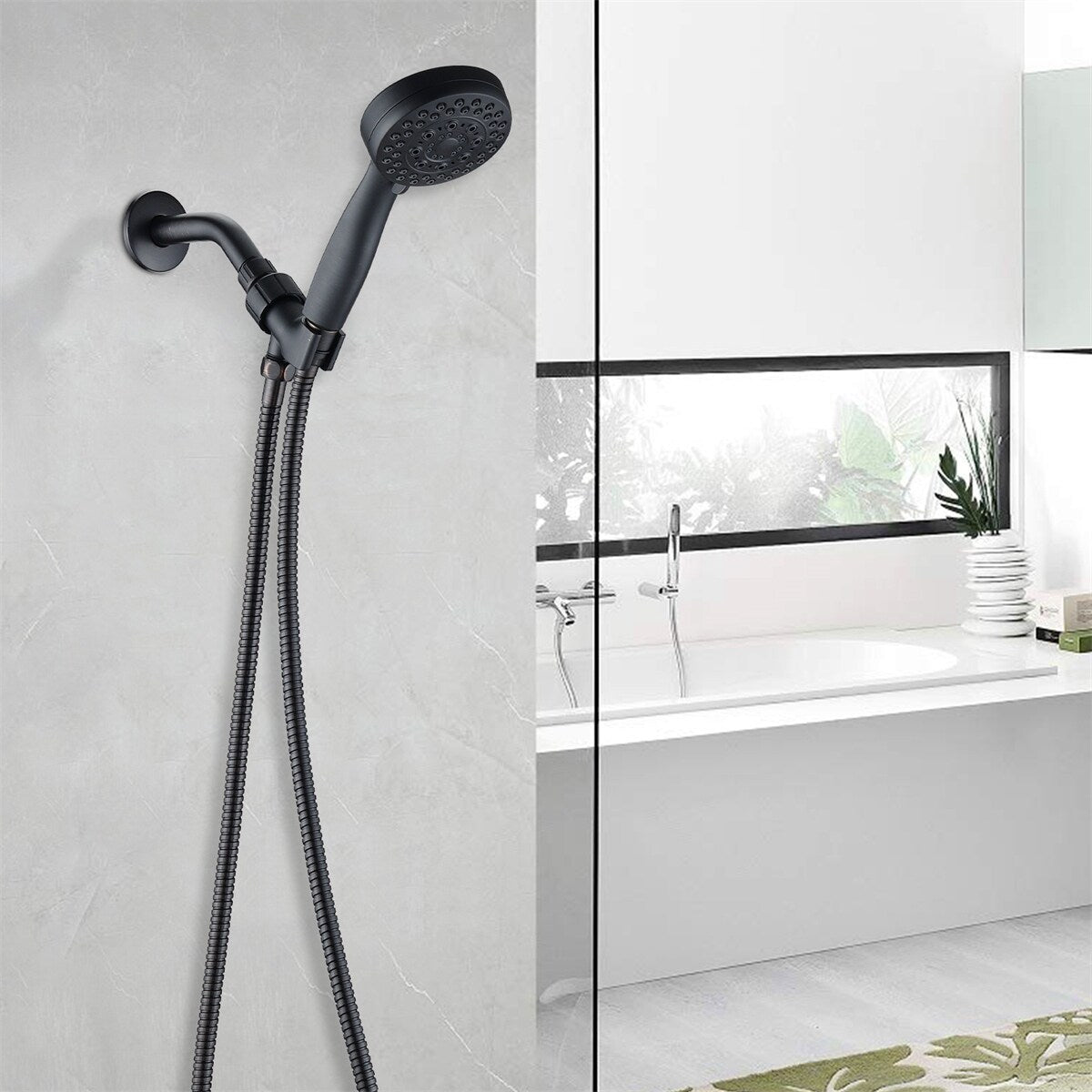 5 Mode Adjustable Settings Handheld Hose High Pressure Shower Head