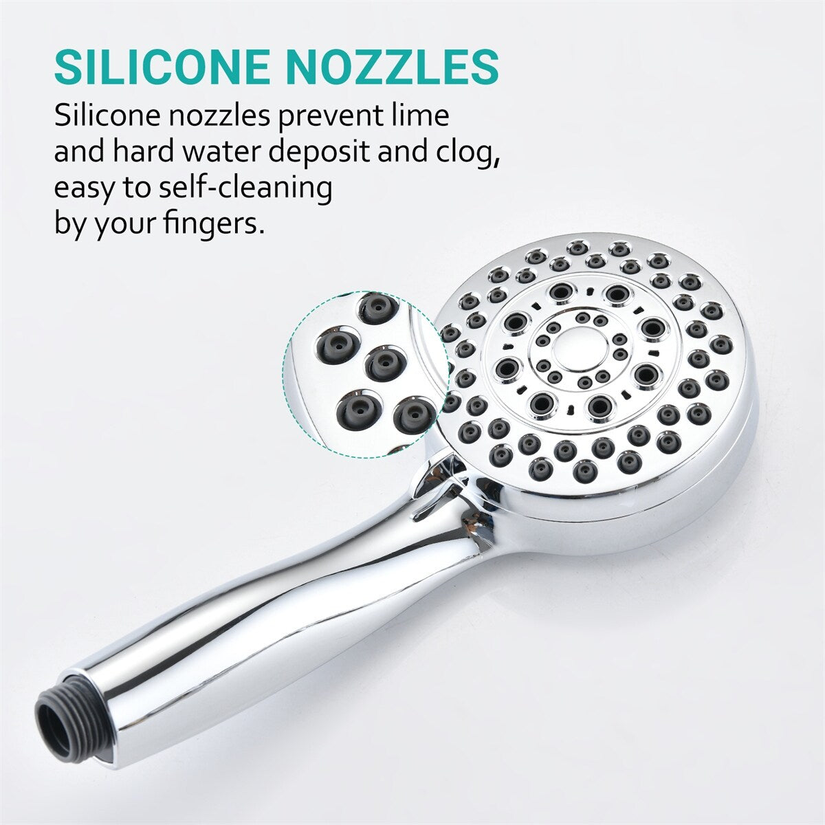 5 Mode Adjustable Settings Handheld Hose High Pressure Shower Head