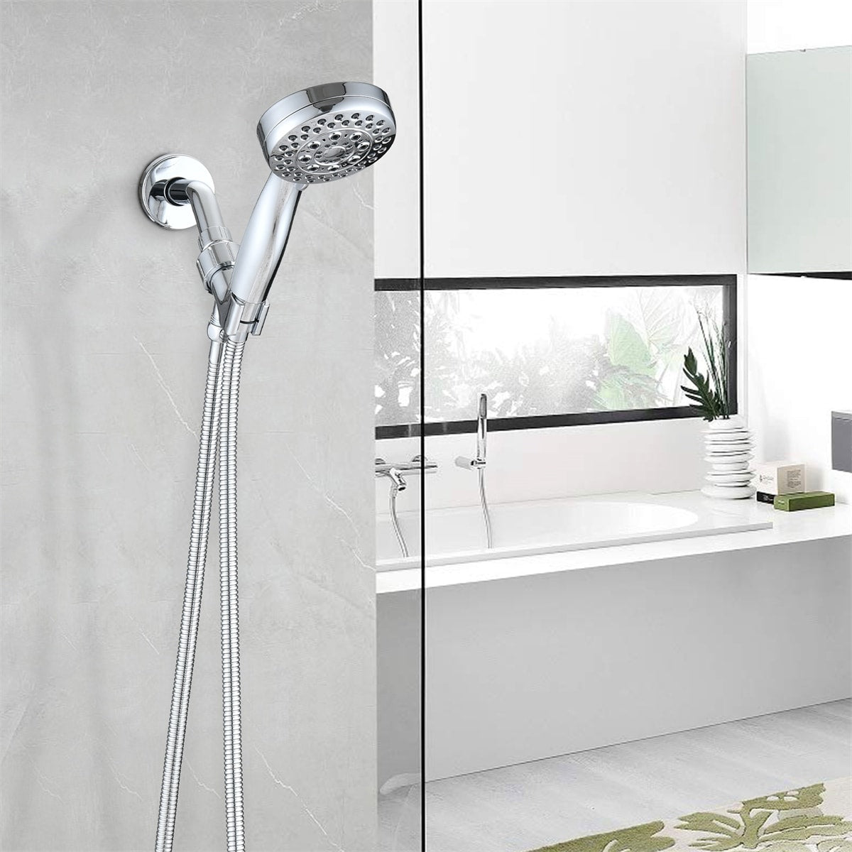 5 Mode Adjustable Settings Handheld Hose High Pressure Shower Head