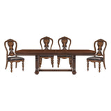5 PCS Dining Table w Extension Leaf and 4x Side Chairs
