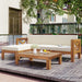 5 PCS Outdoor Backyard Patio Wood Sectional Sofa Set with Cushions
