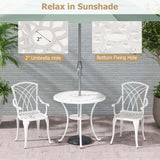 5 PCS Patio Table Chair Set Outdoor Patio Set with Umbrella Hole