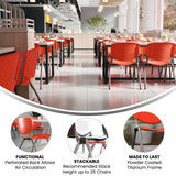 5 Pack 880 lb. Capacity Plastic Stack Chair with Powder Coated Frame
