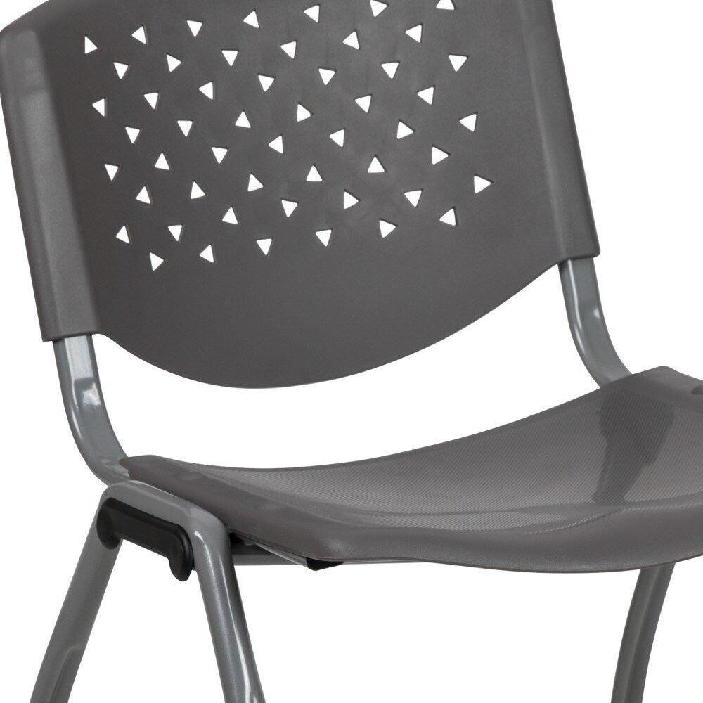 5 Pack 880 lb. Capacity Plastic Stack Chair with Powder Coated Frame