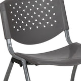 5 Pack 880 lb. Capacity Plastic Stack Chair with Powder Coated Frame