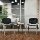 5 Pack 880 lb. Capacity Plastic Stack Chair with Powder Coated Frame