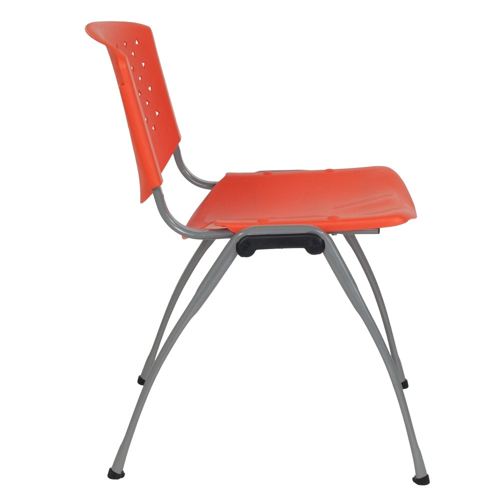 5 Pack 880 lb. Capacity Plastic Stack Chair with Powder Coated Frame