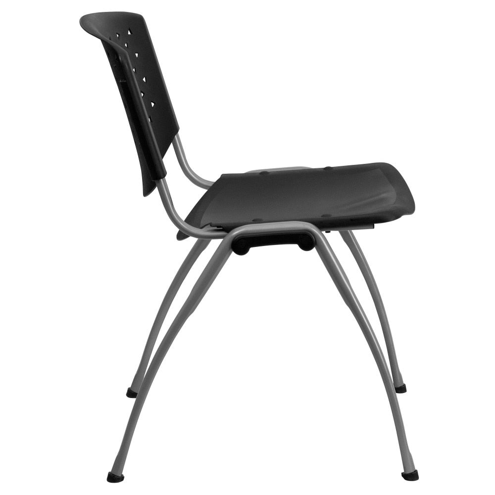 5 Pack 880 lb. Capacity Plastic Stack Chair with Powder Coated Frame