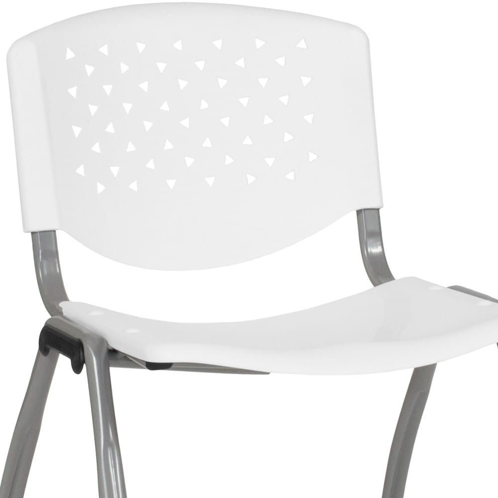 5 Pack 880 lb. Capacity Plastic Stack Chair with Powder Coated Frame