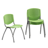 5 Pack 880 lb. Capacity Plastic Stack Chair with Powder Coated Frame