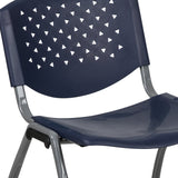 5 Pack 880 lb. Capacity Plastic Stack Chair with Powder Coated Frame