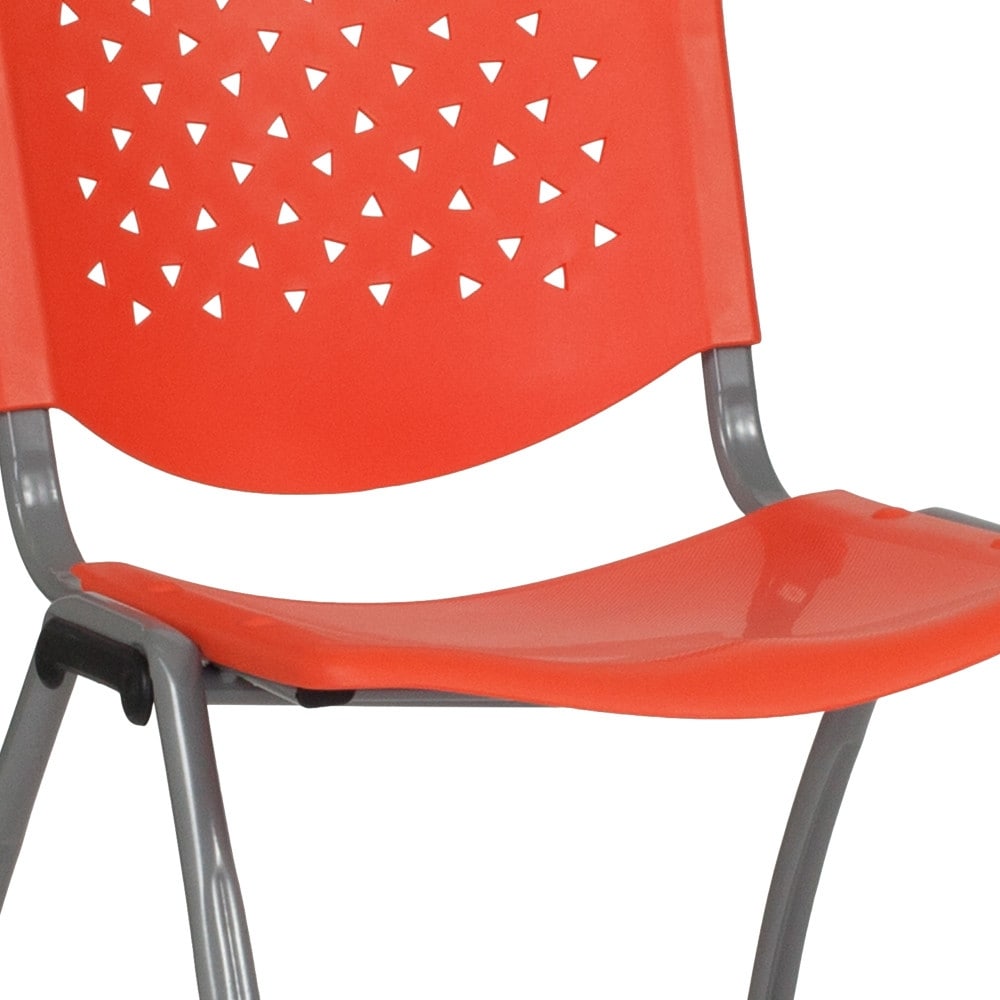 5 Pack 880 lb. Capacity Plastic Stack Chair with Powder Coated Frame