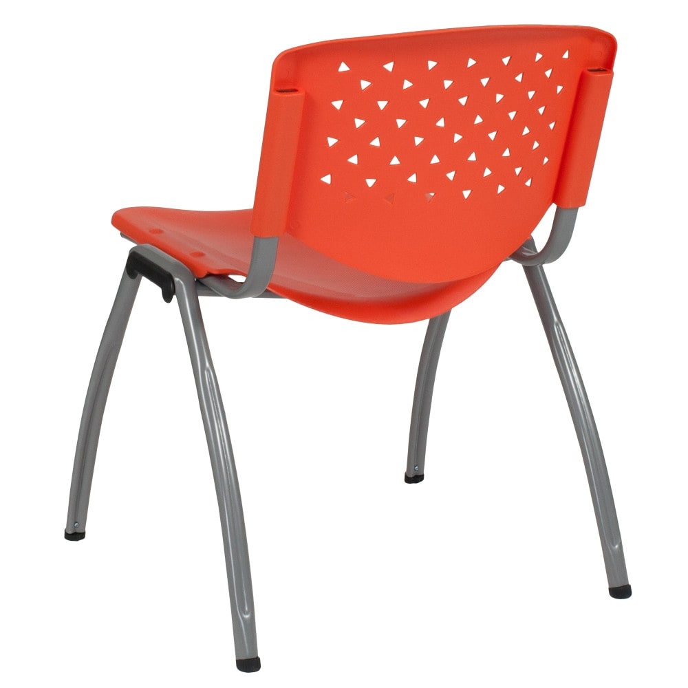 5 Pack 880 lb. Capacity Plastic Stack Chair with Powder Coated Frame