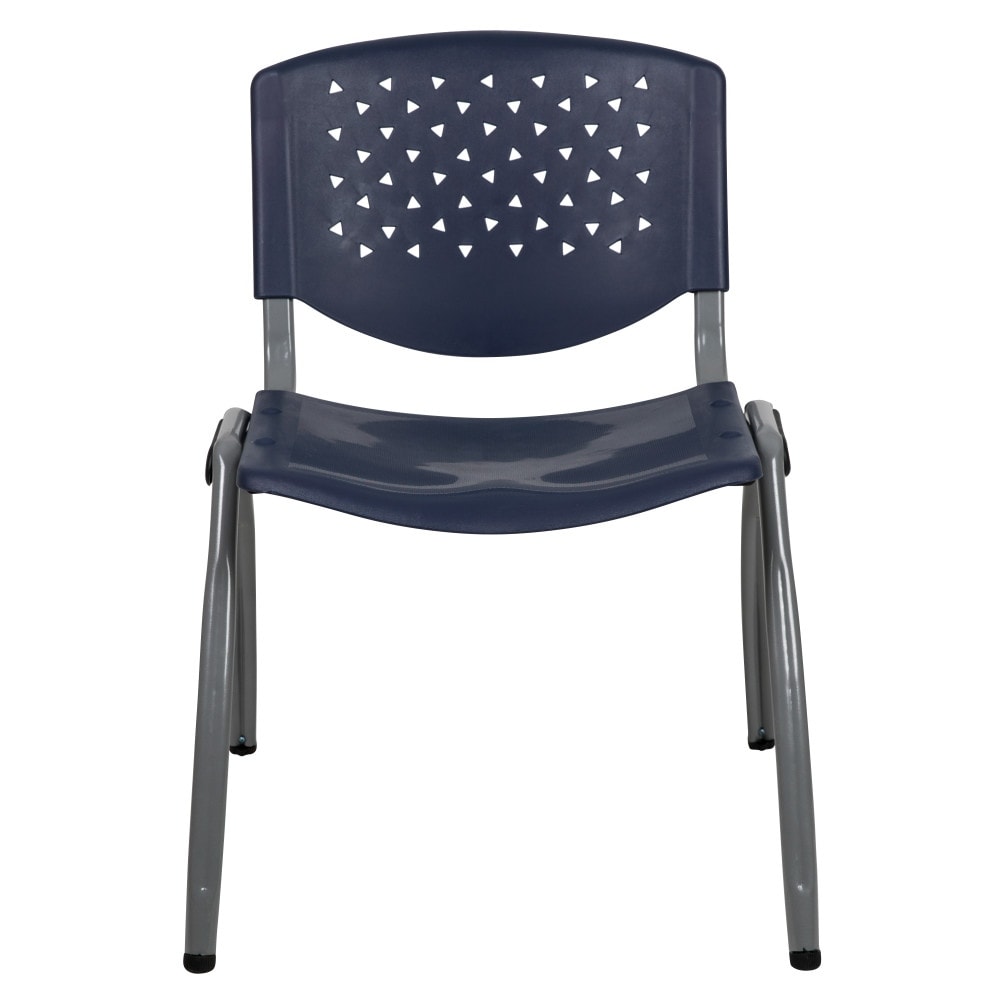 5 Pack 880 lb. Capacity Plastic Stack Chair with Powder Coated Frame