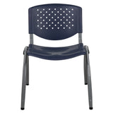 5 Pack 880 lb. Capacity Plastic Stack Chair with Powder Coated Frame