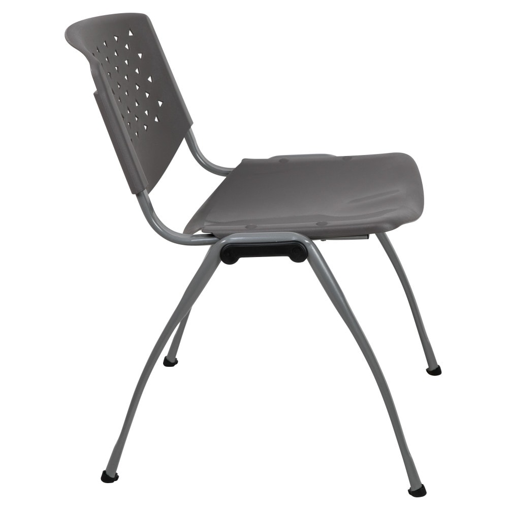 5 Pack 880 lb. Capacity Plastic Stack Chair with Powder Coated Frame