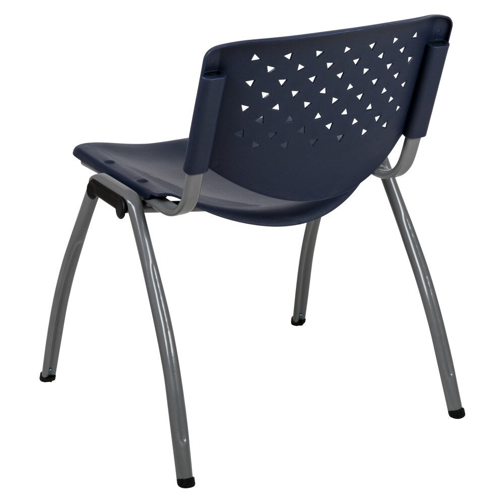 5 Pack 880 lb. Capacity Plastic Stack Chair with Powder Coated Frame