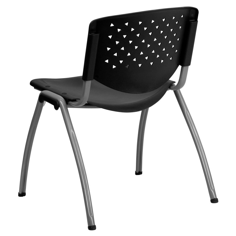 5 Pack 880 lb. Capacity Plastic Stack Chair with Powder Coated Frame