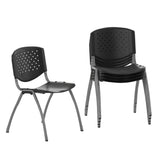 5 Pack 880 lb. Capacity Plastic Stack Chair with Powder Coated Frame