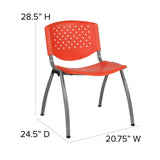 5 Pack 880 lb. Capacity Plastic Stack Chair with Powder Coated Frame