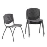 5 Pack 880 lb. Capacity Plastic Stack Chair with Powder Coated Frame