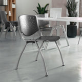 5 Pack 880 lb. Capacity Plastic Stack Chair with Powder Coated Frame