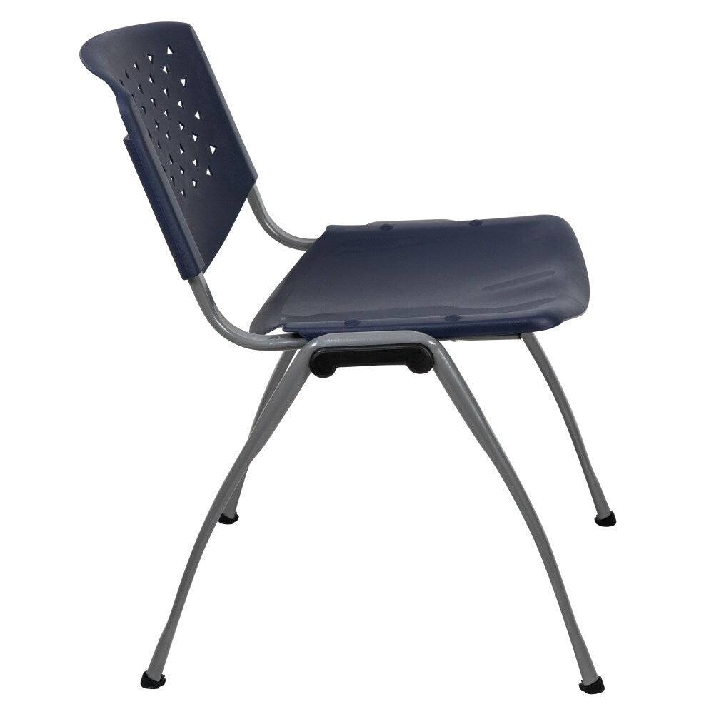 5 Pack 880 lb. Capacity Plastic Stack Chair with Powder Coated Frame