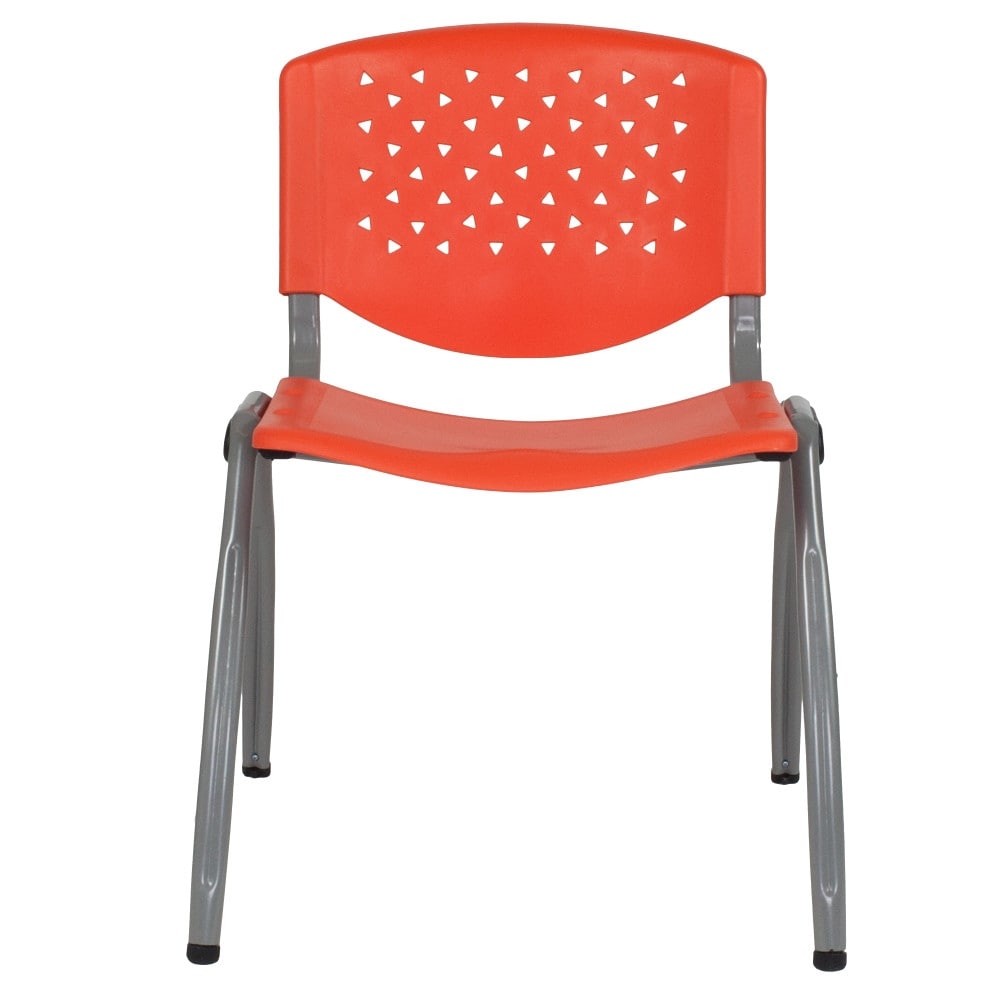 5 Pack 880 lb. Capacity Plastic Stack Chair with Powder Coated Frame