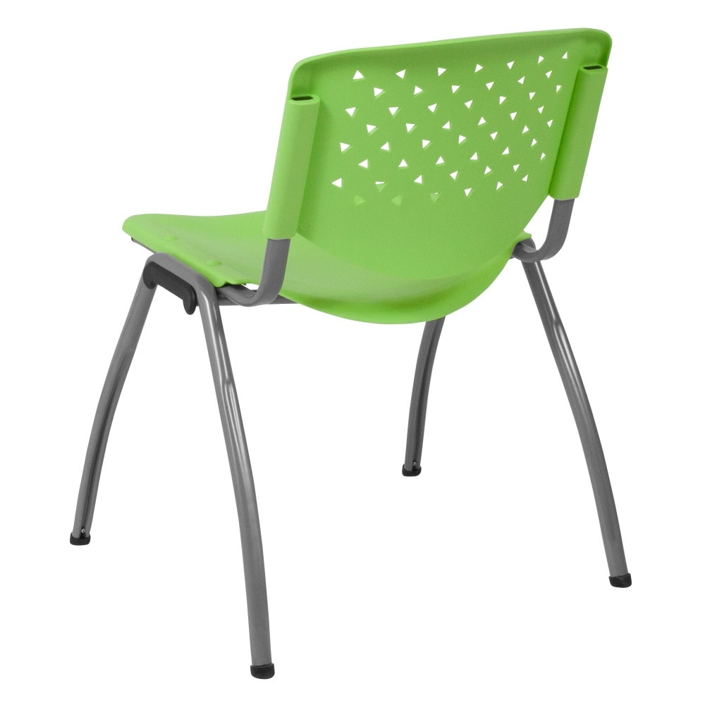 5 Pack 880 lb. Capacity Plastic Stack Chair with Powder Coated Frame
