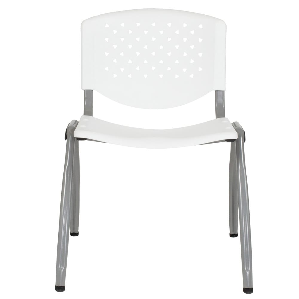 5 Pack 880 lb. Capacity Plastic Stack Chair with Powder Coated Frame