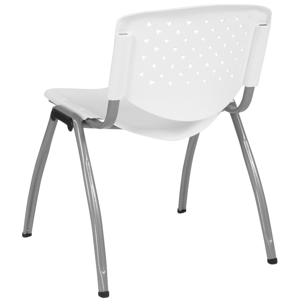 5 Pack 880 lb. Capacity Plastic Stack Chair with Powder Coated Frame