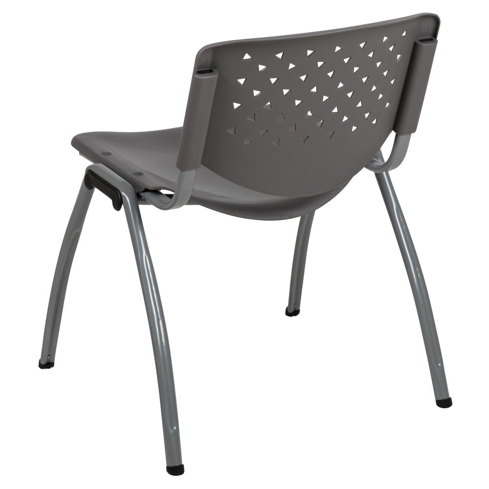 5 Pack 880 lb. Capacity Plastic Stack Chair with Powder Coated Frame