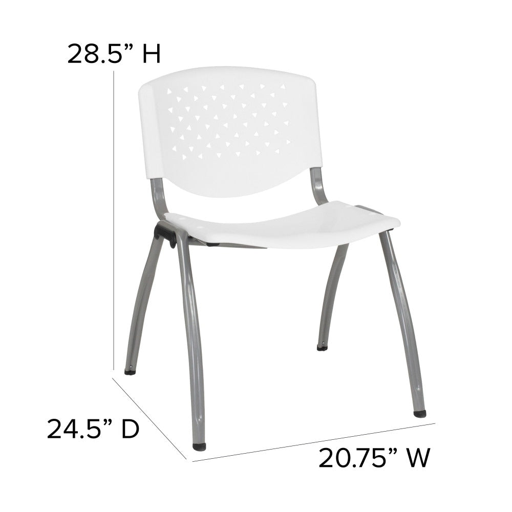 5 Pack 880 lb. Capacity Plastic Stack Chair with Powder Coated Frame